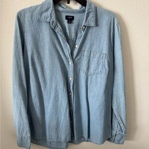 J. Crew Blue Casual Button Down Shirt Classic Design